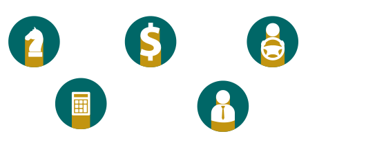 Setores: Estratégia Gerencial, Financeiro, Administrativo, Atendimento ao Motorista e Atendimento à Empresa